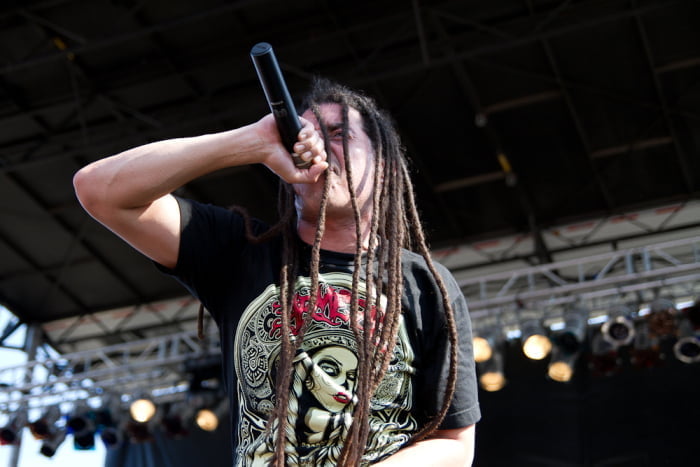 Elias Soriano of Nonpoint wearing La Catrina Tee