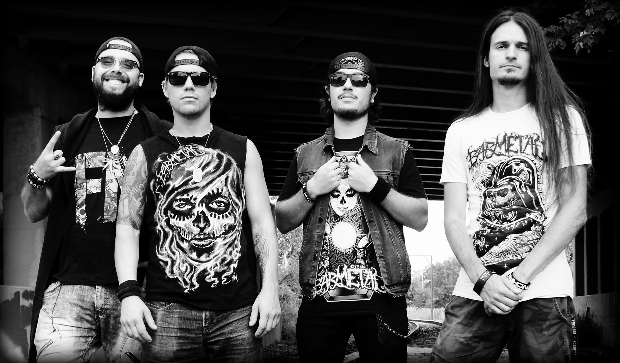 Canadian Nu-Metal Band wearing Skull and La Catrina Tee's