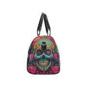 Blue Sugarskull Flowers Travel Bag Side