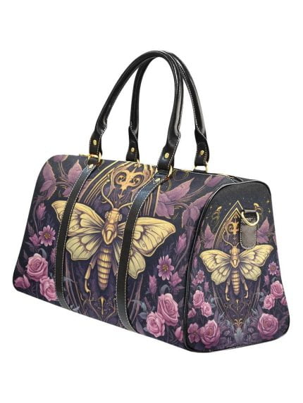 Fantasy Art Gold Butterfly Travel Bag Left