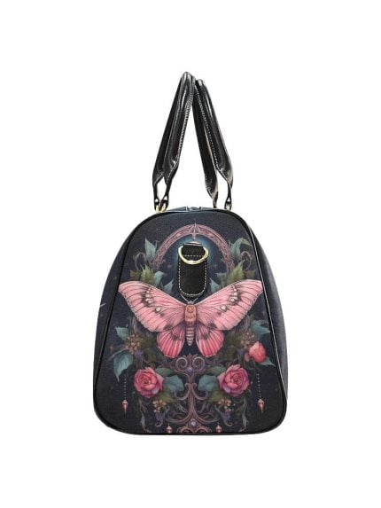 Pink Butterfly Fantasy Art Travel Bag Side