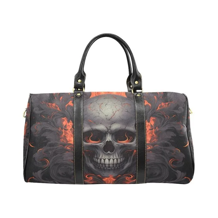 Fire Skull Tattoo Art Travel Bag Front