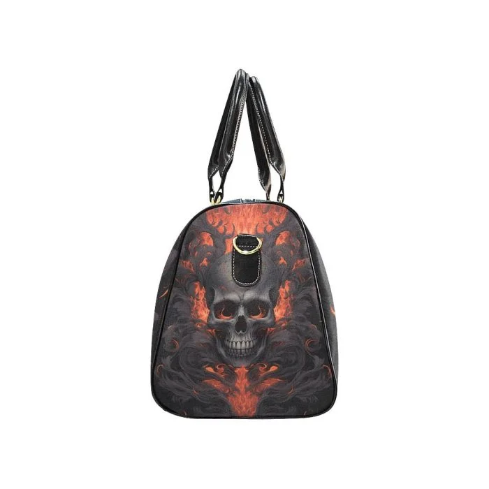 Fire Skull Tattoo Art Travel Bag Side