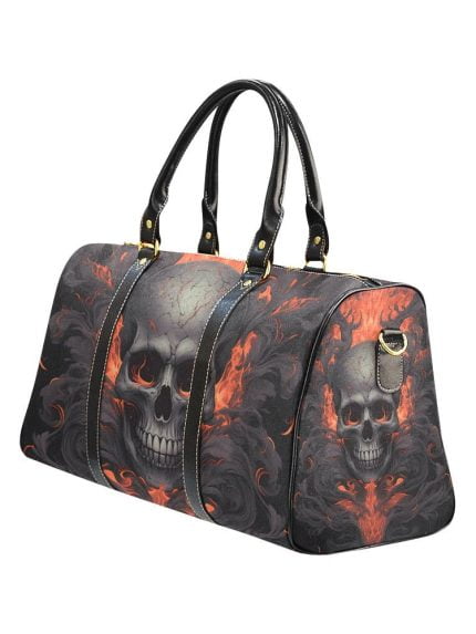 Fire Skull Tattoo Art Travel Bag Left