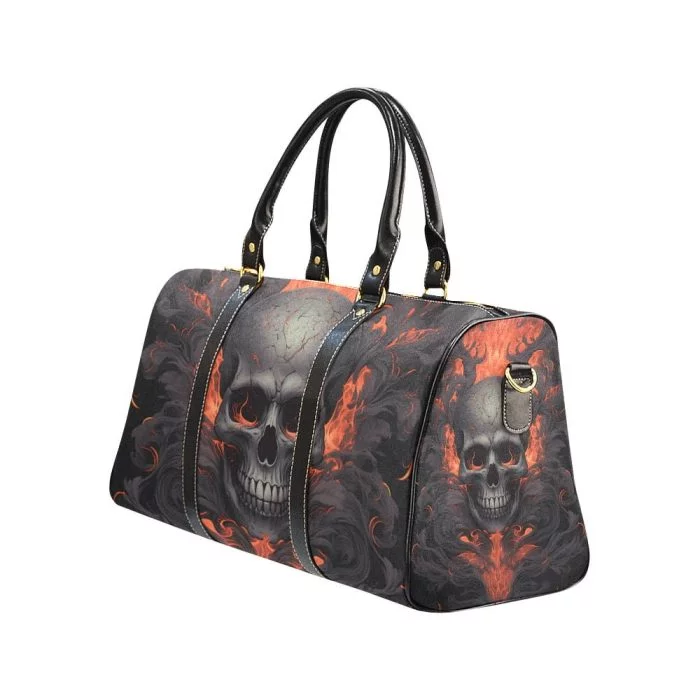 Fire Skull Tattoo Art Travel Bag Left