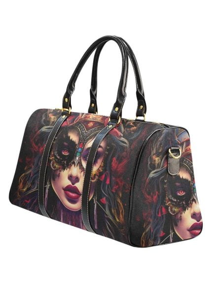 Futuristic La Catrina Art Travel Bag Left