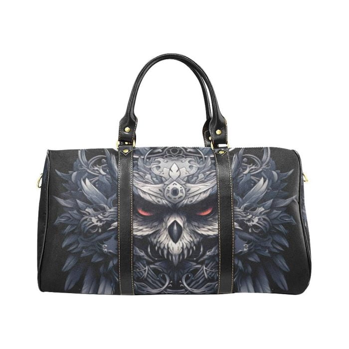 Metallic Owl Dark Art Travel Bag Front