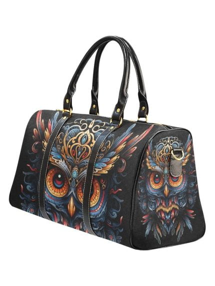 Blue Owl Fantasy Art Travel Bag Left