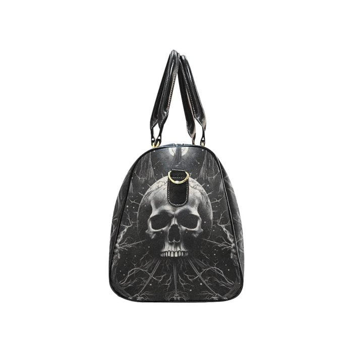 Black Skull Dark Art Travel Bag Side