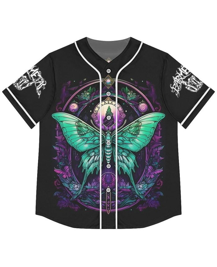 Woman Fantasy Green Butterfly Baseball Jersey Front