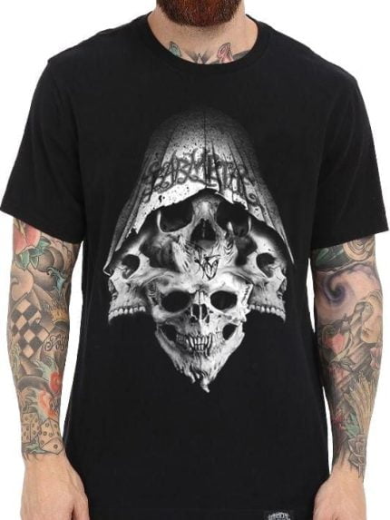 Deadmen Skull Black Men T-Shirt Front