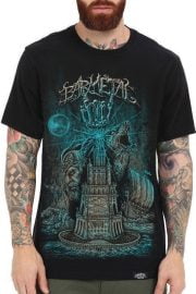 Black T-Shirt Lighthouse Tattoo Art Front