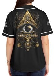 All Seeing Eye Woman Baseball Jersey Back