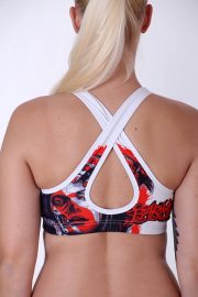 Polka Trash Style La Catrina Tattoo Art Woman Sport Bra Backside