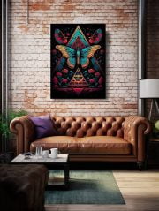 Canvas Pyramid Blue Butterfly Living Room