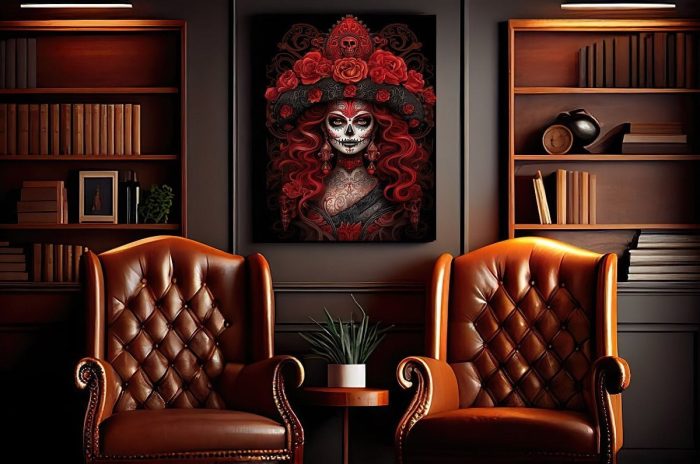 Canvas La Catrina Red Roses Loft