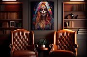 Canvas La Catrina Drip Art Smoker Lounge