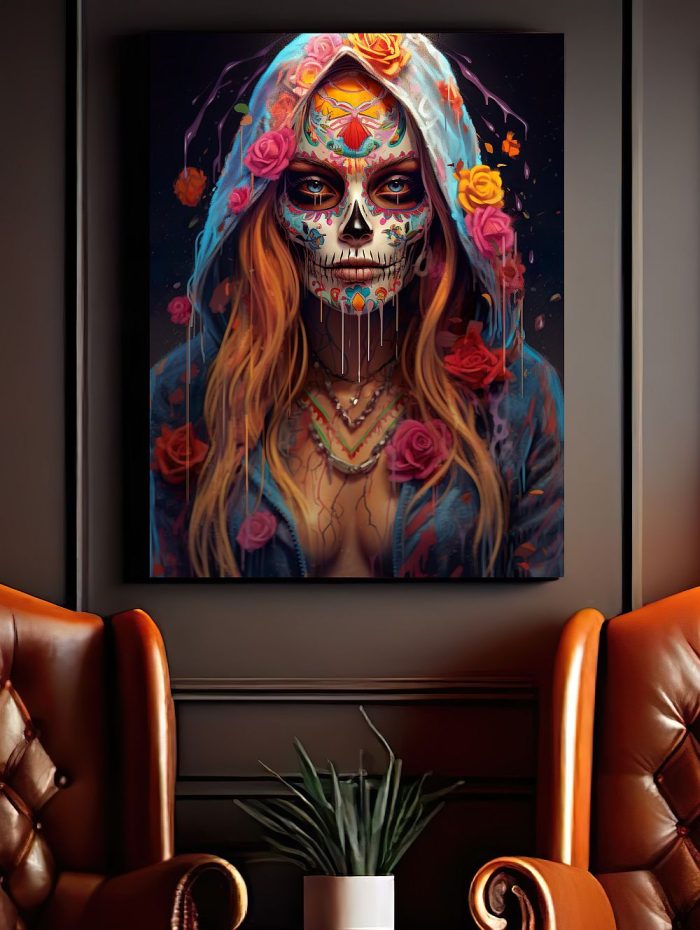 Canvas La Catrina Drip Art Mancave