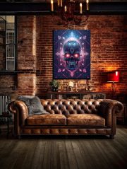 Canvas Cyberskull Futuristic Loft