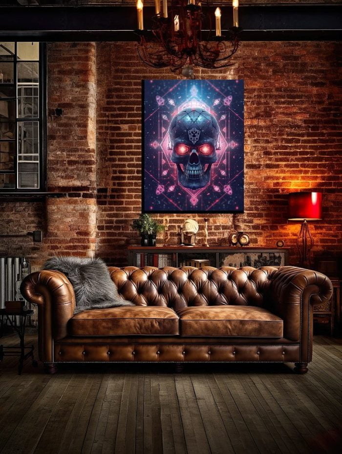 Canvas Cyberskull Futuristic Loft