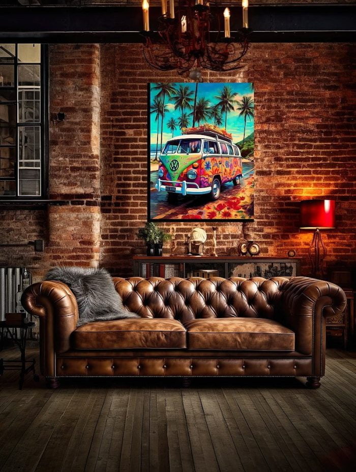 Canvas VW Bus T1 Tropical Summer Loft