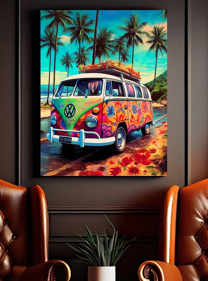 Canvas VW Bus T1 Tropical Summer Mancave