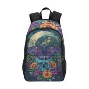 Flower, Skull and Butterfly Tattoo Art Backpack Front