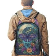 Flower, Skull and Butterfly Tattoo Art Backpack Men