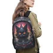 Evil Black Cat Tattoo Art Backpack Women