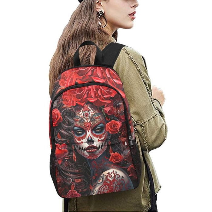 Roses La Catrina Dia De Los Muertos Tattoo Art Backpack Women