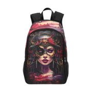 Futuristic La Catrina Tattoo Art Backpack Front