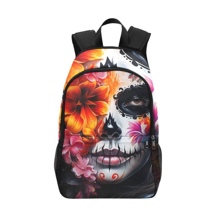 Flower La Catrina Dia de los Muertos Tattoo Art Backpack front