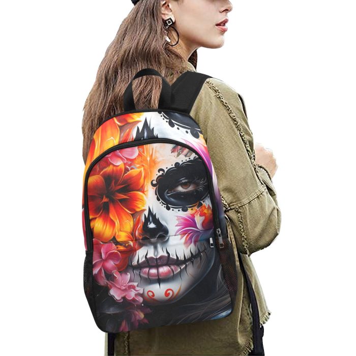 Flower La Catrina Dia de los Muertos Tattoo Art Backpack Women