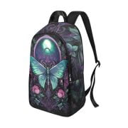 Green Butterfly Tattoo Art Backpack Side