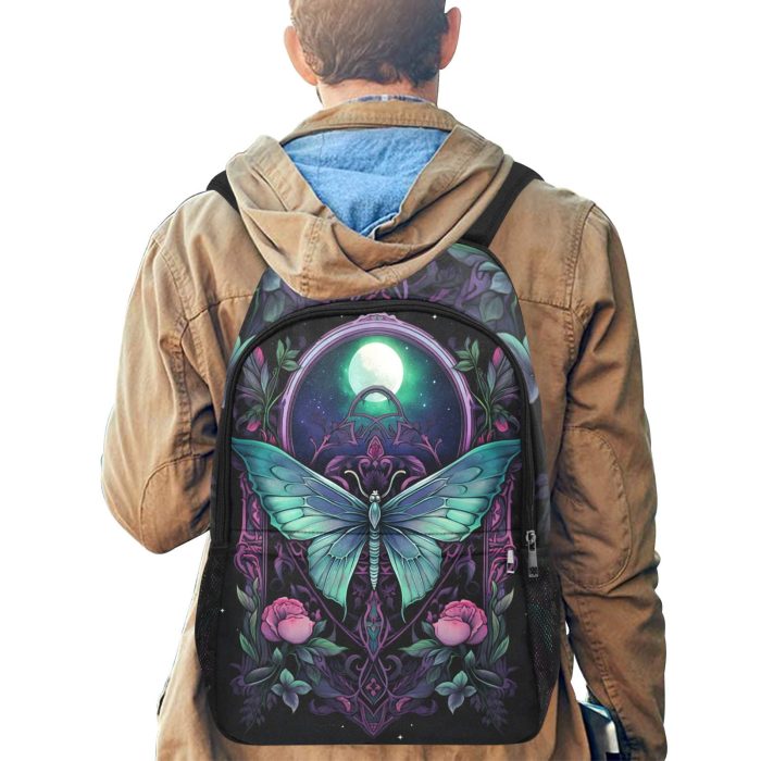 Green Butterfly Tattoo Art Backpack Men