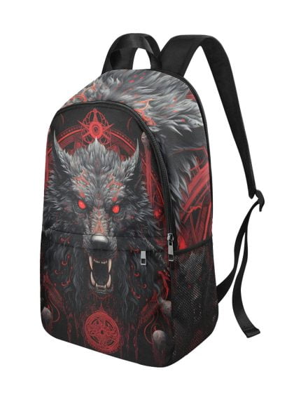 Hellwolf Dark Tattoo Art Backpack Side