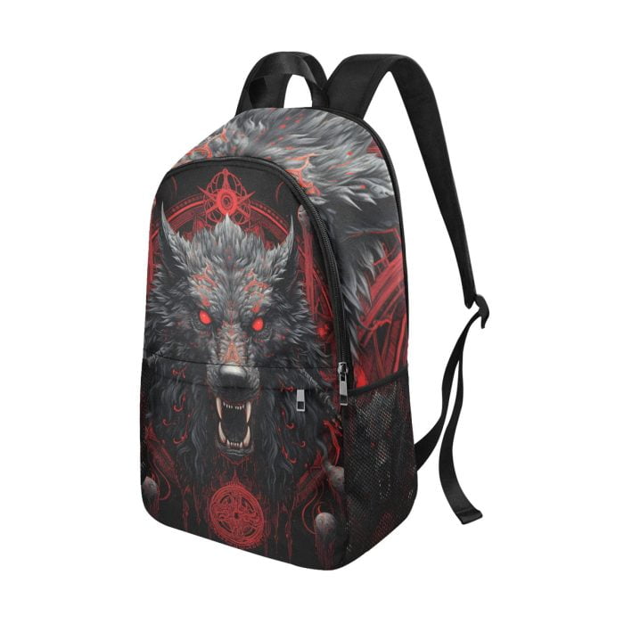 Hellwolf Dark Tattoo Art Backpack Side