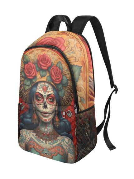 La Catrina Dia de los Muertos Tattoo Art Backpack Side