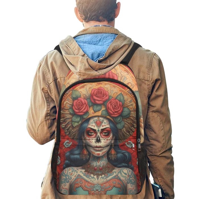 La Catrina Dia de los Muertos Tattoo Art Backpack Men