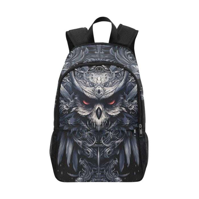 Metallic Owl Tattoo Art Backpack Front