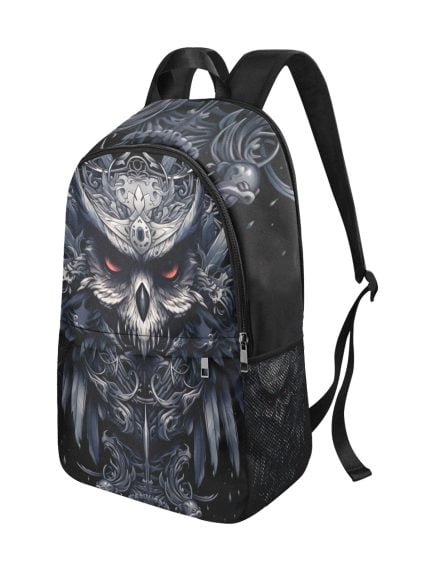 Metallic Owl Tattoo Art Backpack Side