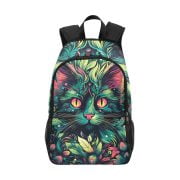 Green Mushroom Cat Backpack Front