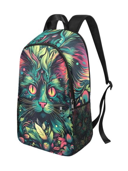 Green Mushroom Cat Backpack Side