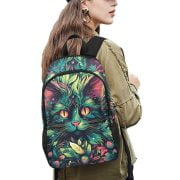 Green Mushroom Cat Backpack Woman