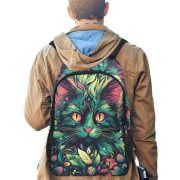 Green Mushroom Cat Backpack Men