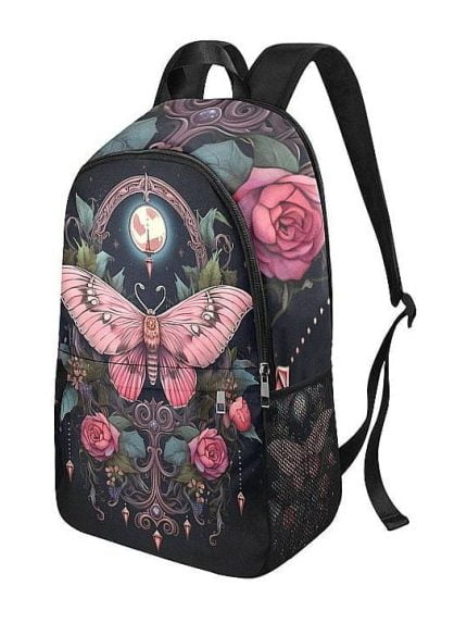 Pink Butterfly Backpack Side