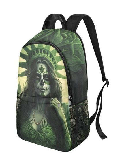 Green Purge Style La Catrina Lady Liberty Backpack New York Side