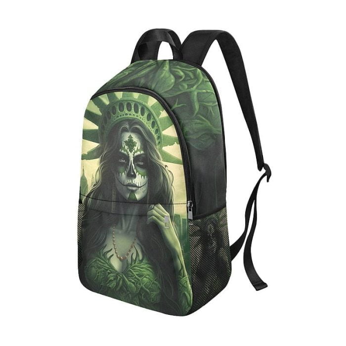 Green Purge Style La Catrina Lady Liberty Backpack New York Side