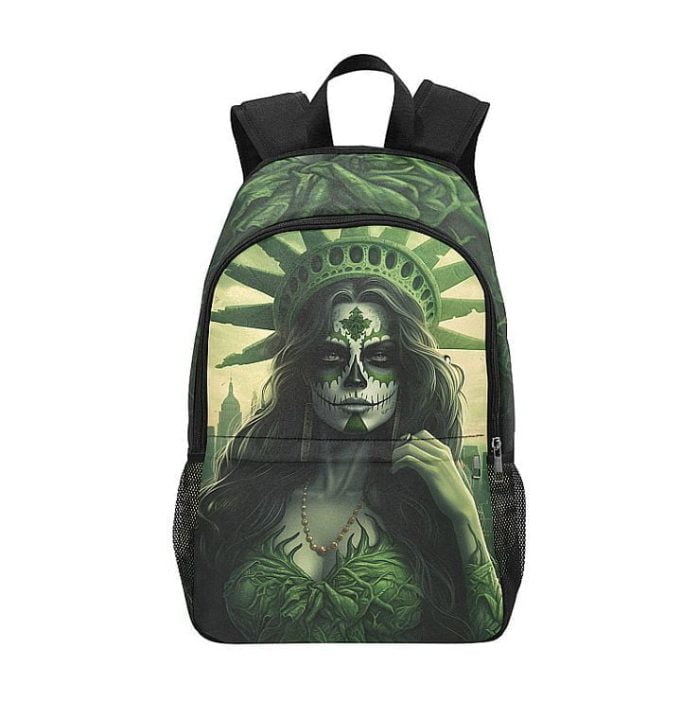 Green Purge Style La Catrina Lady Liberty Backpack New York Front