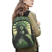 Green Purge Style La Catrina Lady Liberty Backpack New York Woman